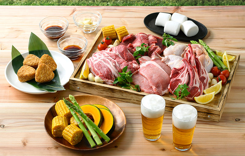 北海道ジンギスカン&贅沢4種肉盛りBBQコース